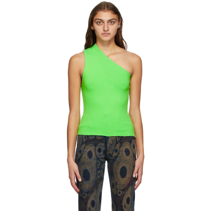 extreme cashmere Green Cashmere N°108 Asymmetric Tank Top