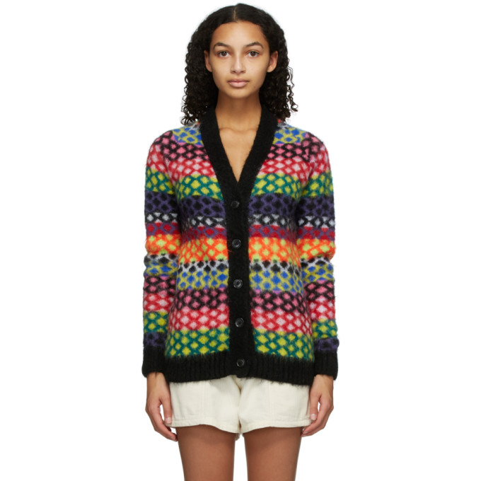 AGR Multicolor Mohair Diamond Cardigan