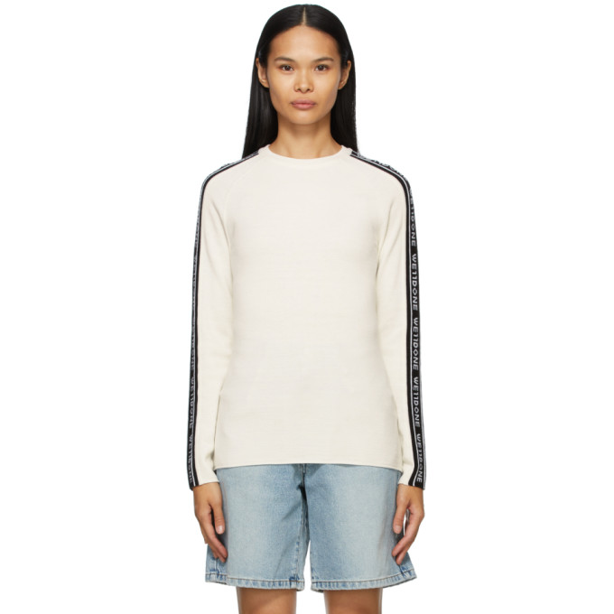 We11done Off-White Jacquard Logo Sweater