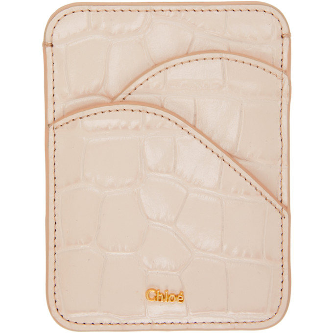 Chloe Pink Croc Walden Card Holder