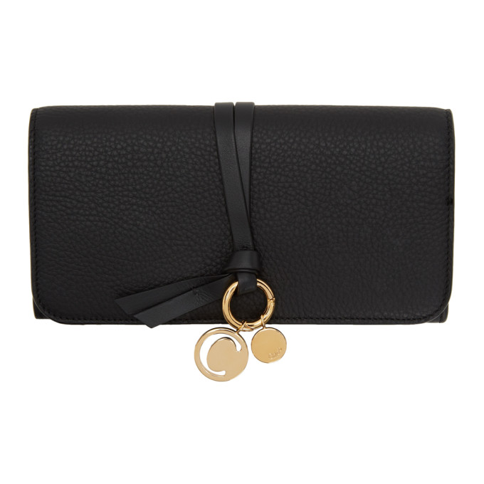 Chloe ブラック ロング Alphabet ウォレット