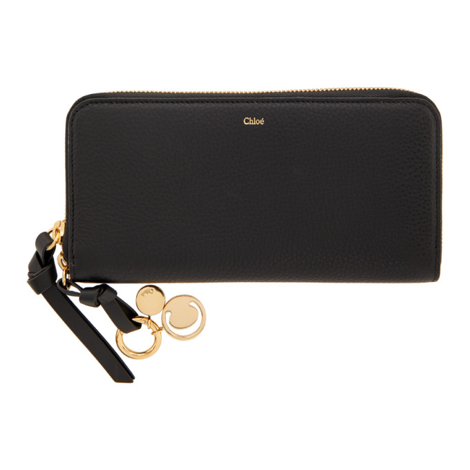 Chloe ブラック Alphabet ジッパー ロング ウォレット