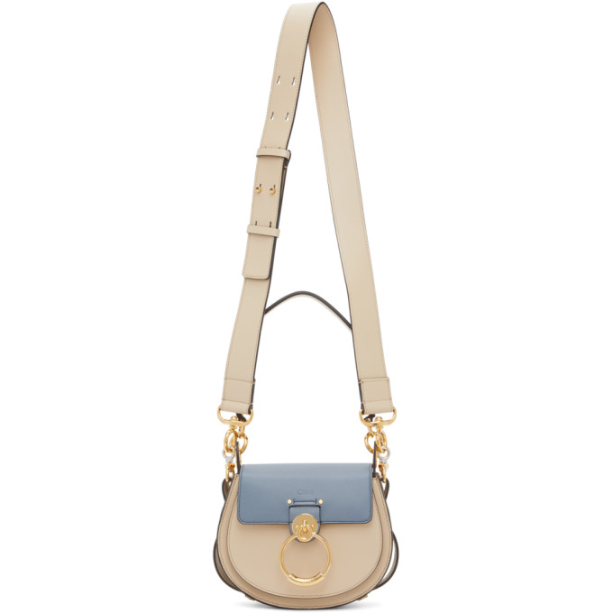 Chloe Beige and Blue Small Tess Bag