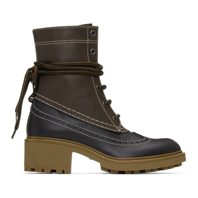 Chloe Brown and Black Franne Boots