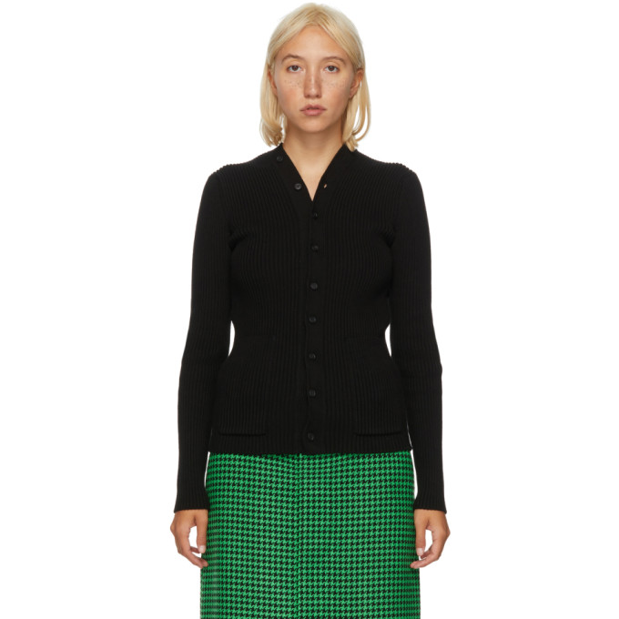 black rib knit cardigan