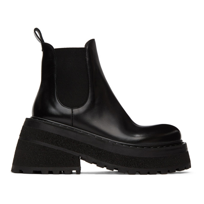 Marsell Black Carretta Beatles Chelsea Boots