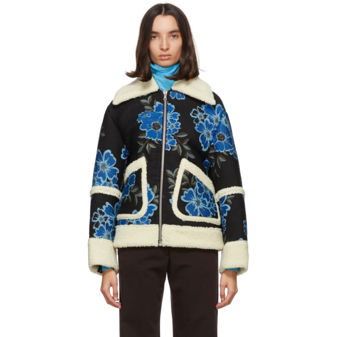 Dries Van Noten Dries Van Noten Navy Floral Embroidered Jacket