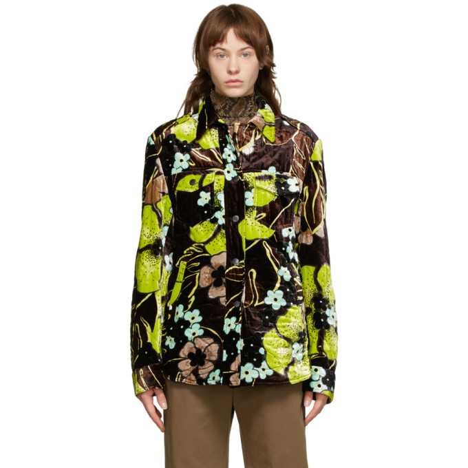 Dries Van Noten Dries Van Noten Brown Floral Quilted Jacket