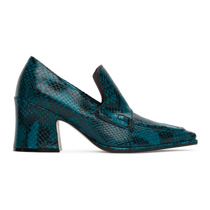 Dries Van Noten Blue Snake Oxford Heels