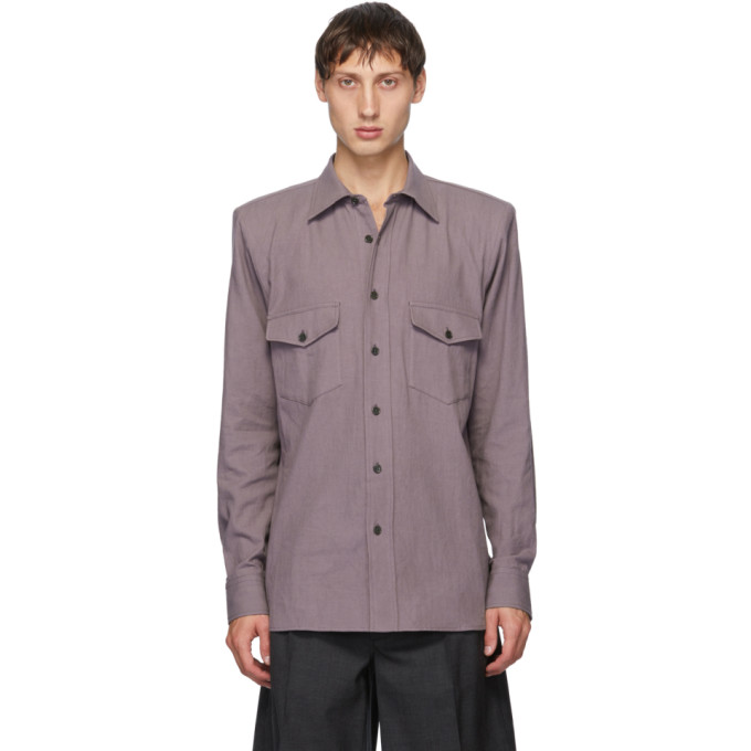 Dries Van Noten Purple Padded Ballroom Shirt