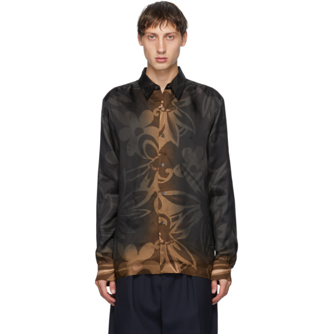 Dries Van Noten Black Six Button Shirt