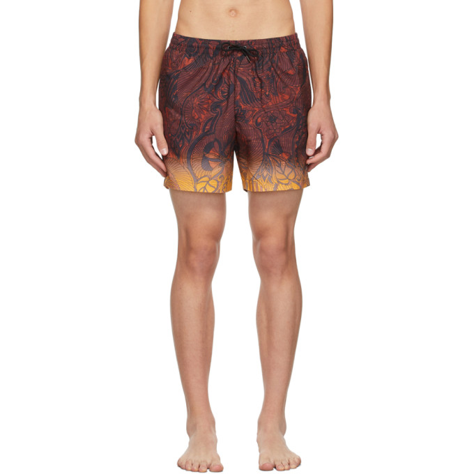 Dries Van Noten Brown Gradient Swim Shorts