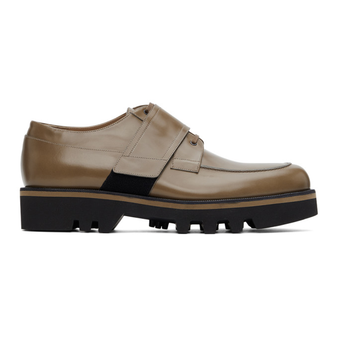 Dries Van Noten Beige Leather Lace-Up Derbys