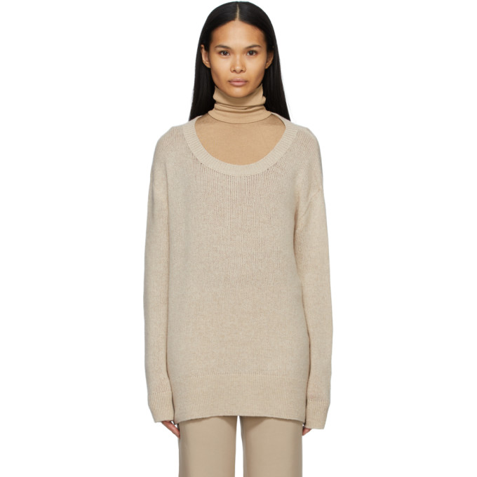 The Row Taupe Cashmere Braulia Sweater