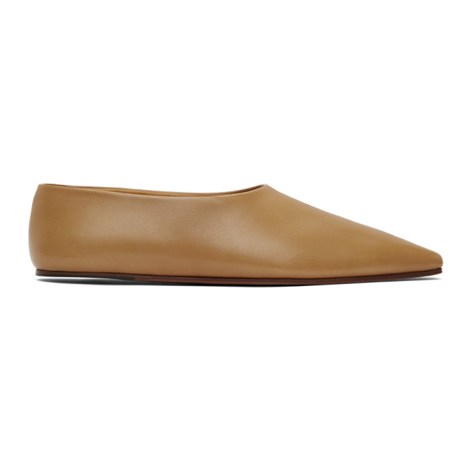 The Row Tan Square Toe Pump Flats