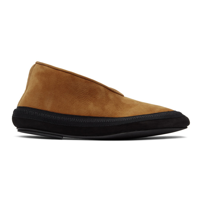 The Row Tan Shearling Fairy Loafers