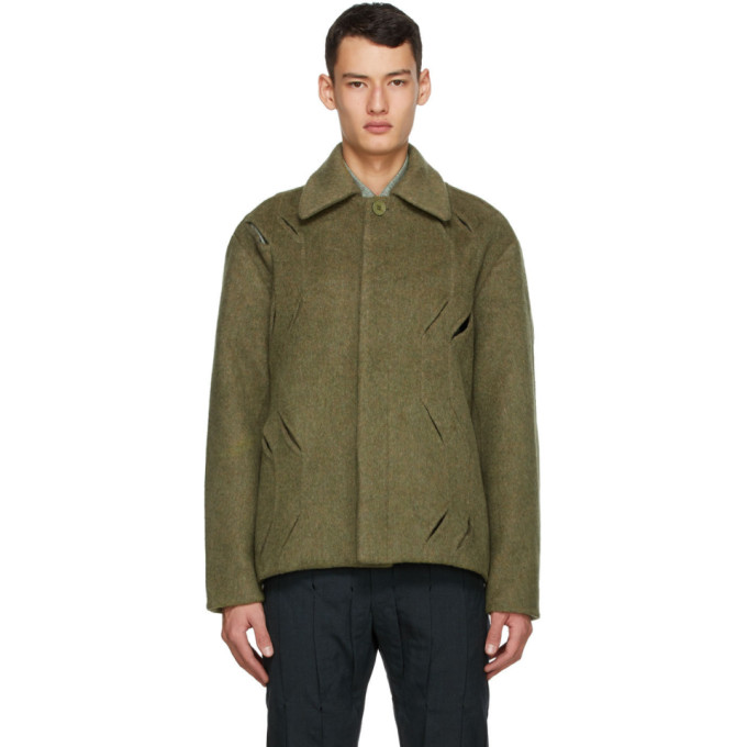 Cornerstone Cornerstone Green Wool Cut-Out Jacket