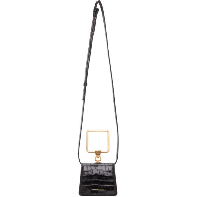 Click to view more detailed imagery on our partner's website Marge Sherwood Black Croc Mini Pump Handle Bag