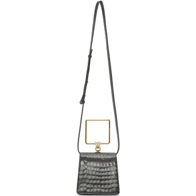 Click to view more detailed imagery on our partner's website Marge Sherwood Grey Croc Pump Handle Bag In Grey Croc S