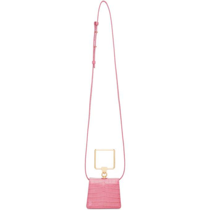 MARGE SHERWOOD MARGE SHERWOOD PINK CROC MINI PUMP HANDLE BAG