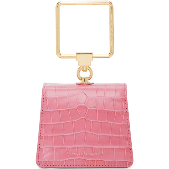 MARGE SHERWOOD MARGE SHERWOOD PINK CROC MINI PUMP HANDLE BAG