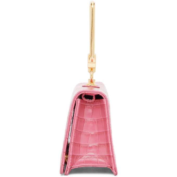MARGE SHERWOOD MARGE SHERWOOD PINK CROC MINI PUMP HANDLE BAG