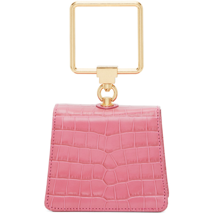 MARGE SHERWOOD MARGE SHERWOOD PINK CROC MINI PUMP HANDLE BAG