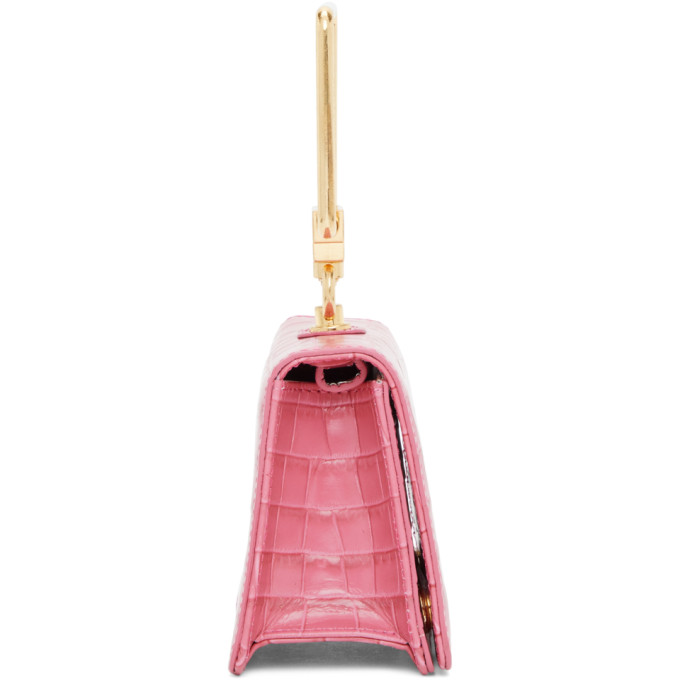 MARGE SHERWOOD MARGE SHERWOOD PINK CROC MINI PUMP HANDLE BAG