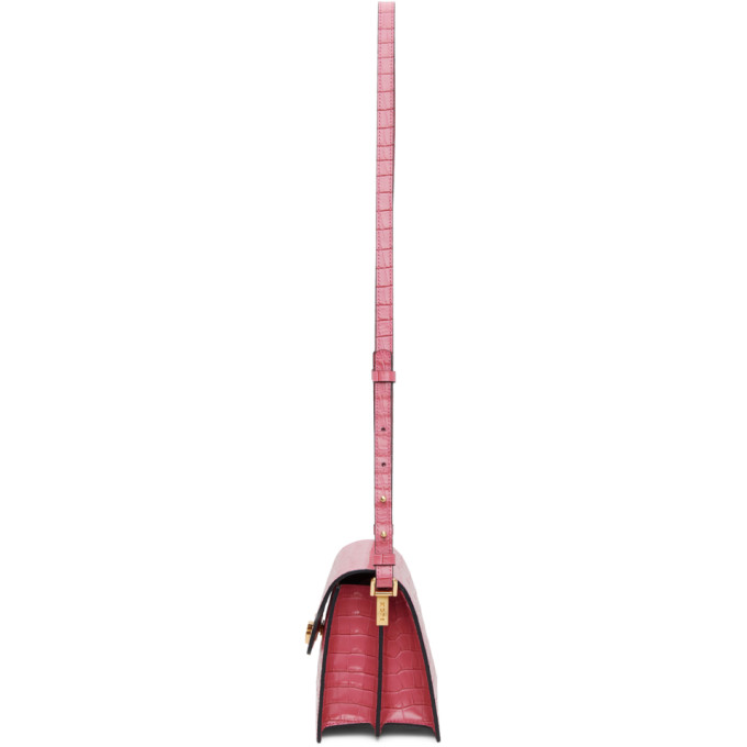 MARGE SHERWOOD MARGE SHERWOOD PINK CROC VINTAGE BRICK SHOULDER BAG