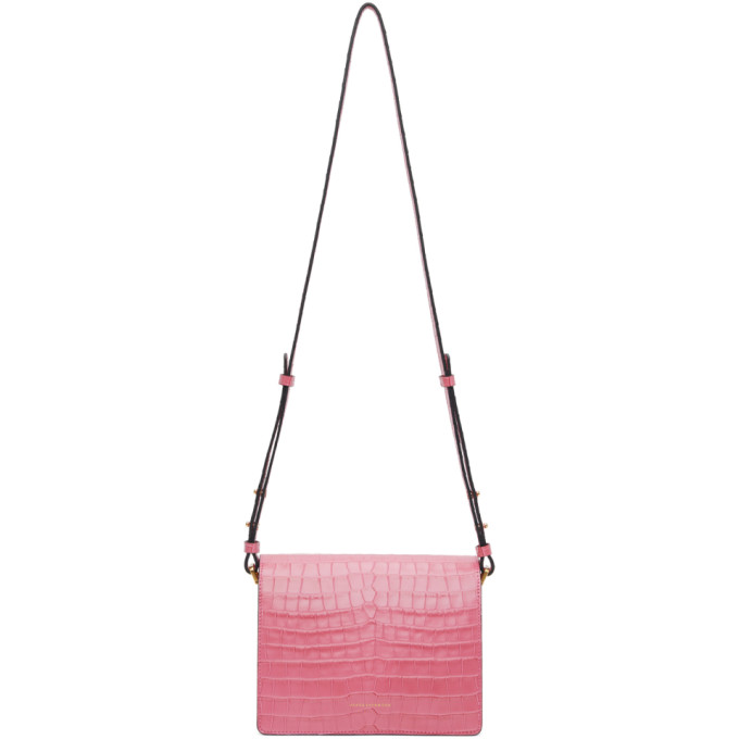 MARGE SHERWOOD MARGE SHERWOOD PINK CROC VINTAGE BRICK SHOULDER BAG