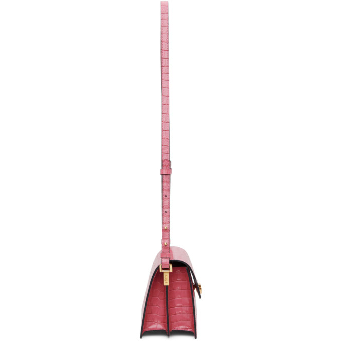 MARGE SHERWOOD MARGE SHERWOOD PINK CROC VINTAGE BRICK SHOULDER BAG