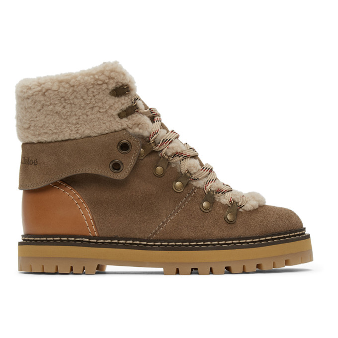 See by Chloe Taupe Eileen Ankle Boots