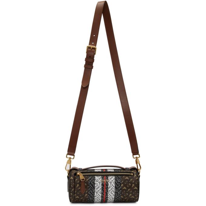 Burberry Brown E-Canvas Barrel Monogram Bag