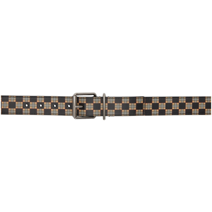 Burberry Beige Mack Check Belt