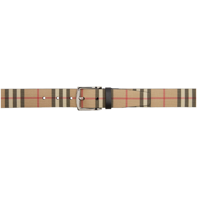 Burberry Beige E-Canvas Vintage Check Belt