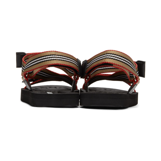 BURBERRY BEIGE ICON STRIPE SANDALS