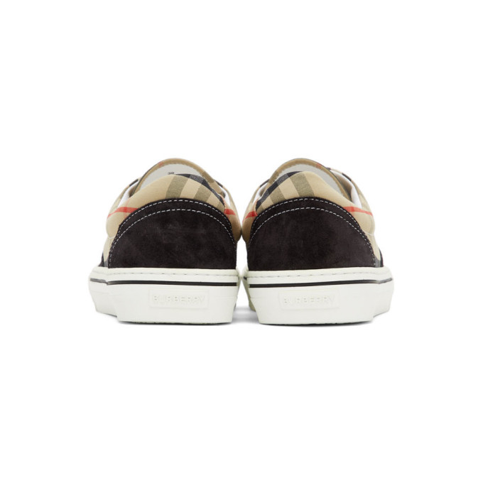 BURBERRY Black & Beige Vintage Check Skate Sneakers