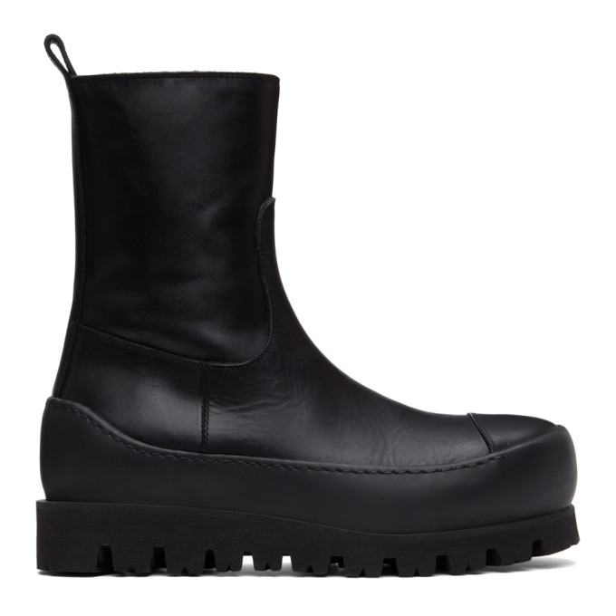 Ann Demeulemeester Black Chunky Platform Boots