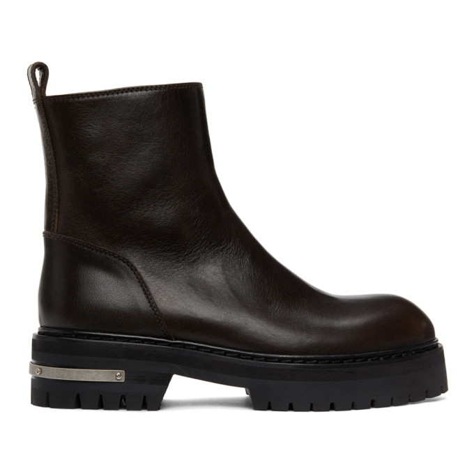 Ann Demeulemeester Brown Rustic Ankle Boots
