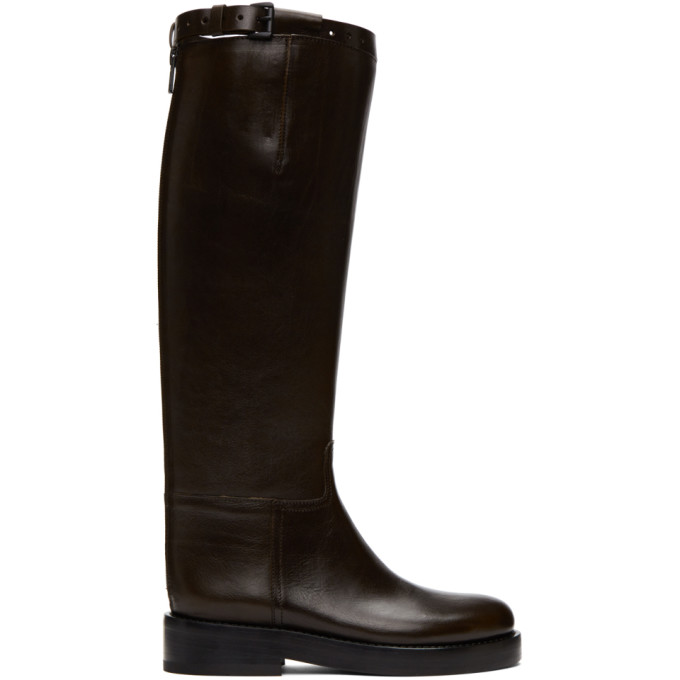 Ann Demeulemeester SSENSE Exclusive Brown Riding Boots