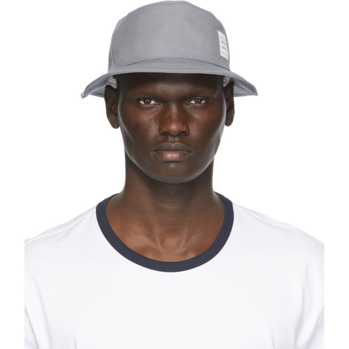 Thom Browne Grey Canvas Classic Bucket Hat