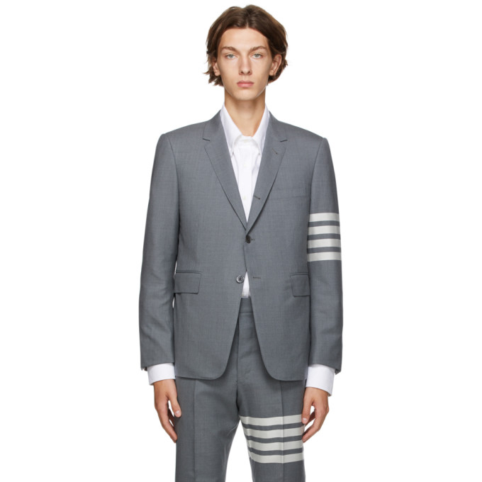 Thom Browne Grey 4-Bar Classic Sport Coat Blazer