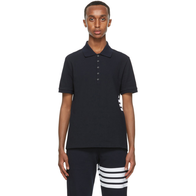 Thom Browne Navy Stripe 4-Bar Polo