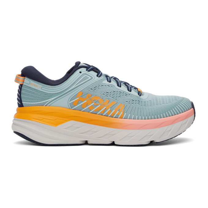 Click to view more detailed imagery on our partner's website Hoka One One Blue Bondi 7 Sneakers In Blue Haze