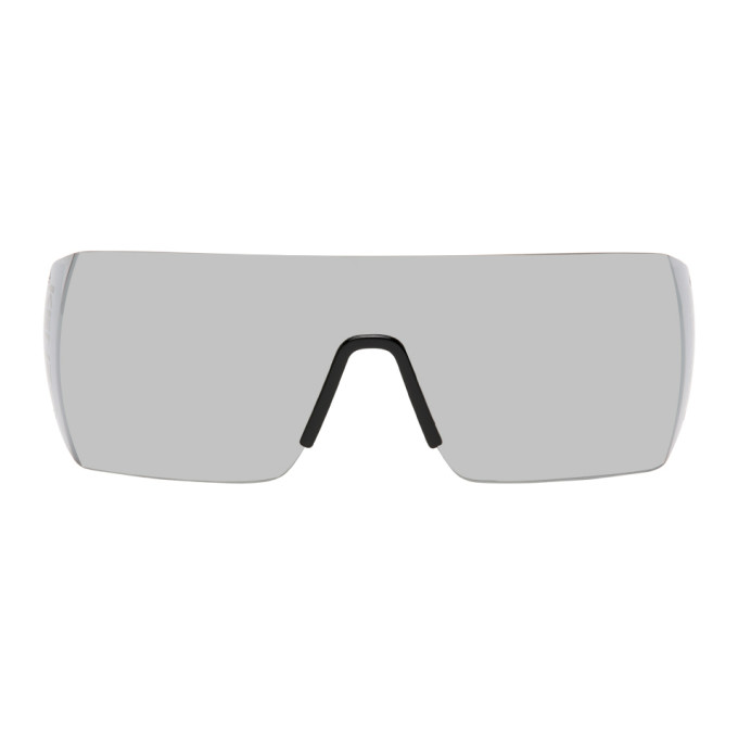 Click to view more detailed imagery on our partner's website Kenzo Black Shiny Shield Sunglasses In Shiny Black