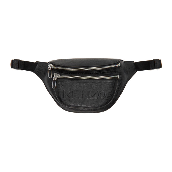 Click to view more detailed imagery on our partner's website Kenzo Black Leather Bum Bag In 99 Black