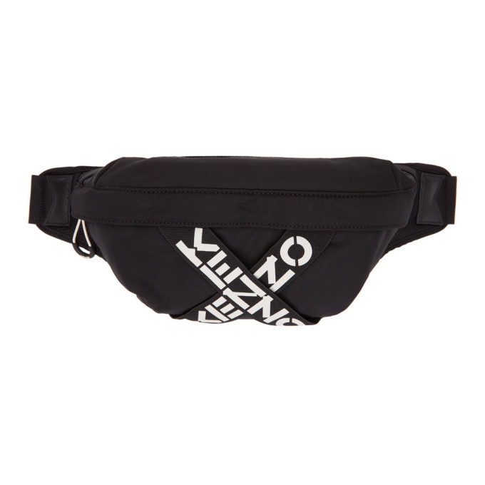 Click to view more detailed imagery on our partner's website Kenzo Black Sport Logo Belt Bag In 99 Black