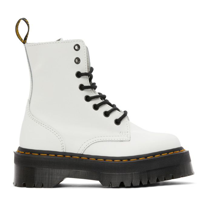 Dr. Martens White Jadon Retro Quad Boots