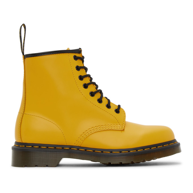 Dr Martens 黄色1460 踝靴 Ssense Global Line購物