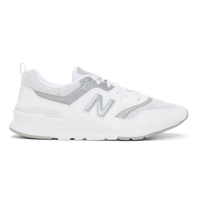 New Balance White and Silver 997H Sneakers - CM997HFK